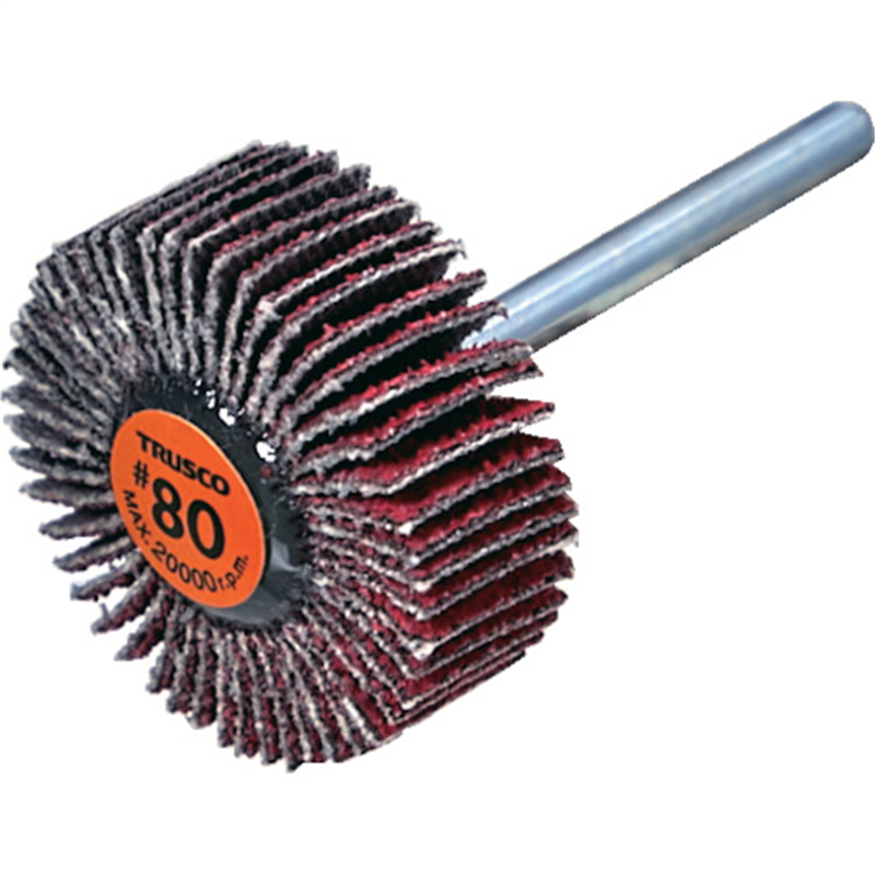 TRUSCO セラミックフラップホイール 軸径3mm #80 外径25×幅10×軸長30 (10個入) 1箱（ご注文単位1箱）【直送品】