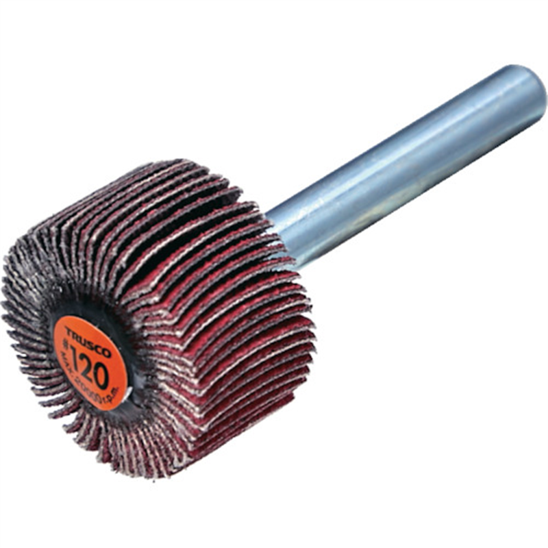 TRUSCO セラミックフラップホイール 軸径6mm #120 外径25×幅15×軸長40 (5個入) 1箱（ご注文単位1箱）【直送品】