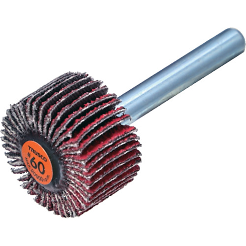 TRUSCO セラミックフラップホイール 軸径6mm #60 外径25×幅15×軸長40 (5個入) 1箱（ご注文単位1箱）【直送品】