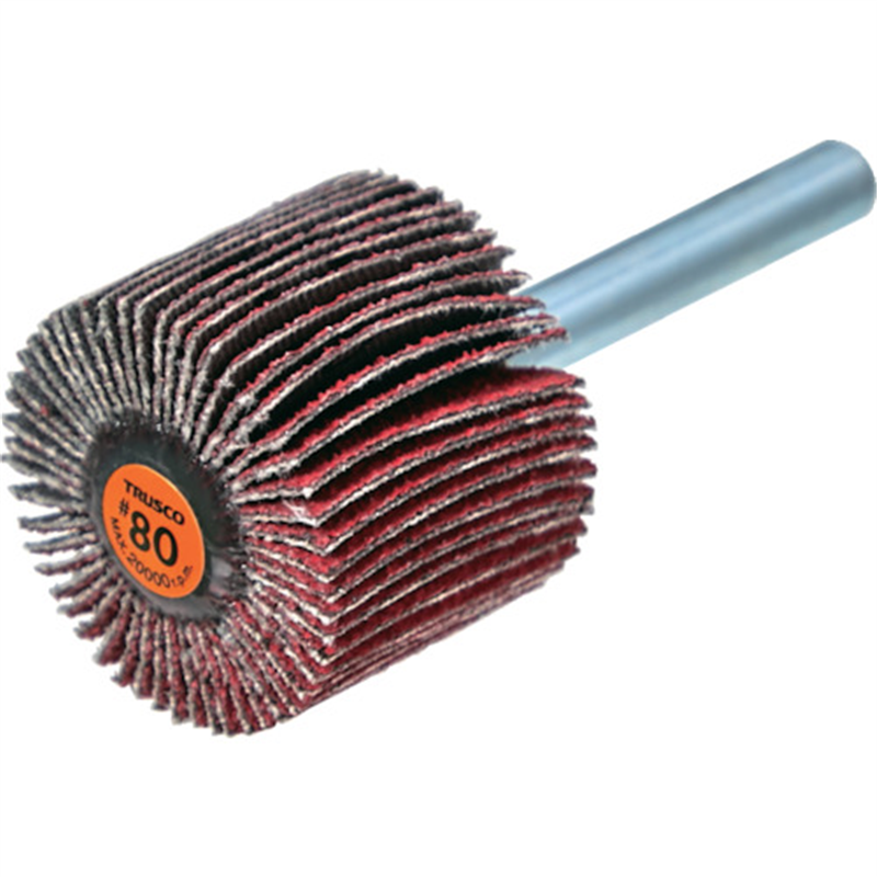 TRUSCO セラミックフラップホイール 軸径6mm #80 外径30×幅25×軸長40 (5個入) 1箱（ご注文単位1箱）【直送品】