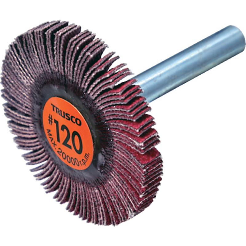 TRUSCO セラミックフラップホイール 軸径6mm #120 外径40×幅5×軸長40 (5個入) 1箱（ご注文単位1箱）【直送品】