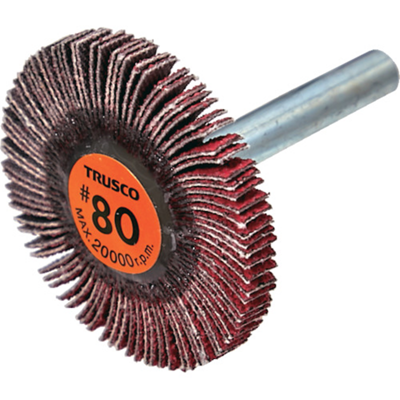 TRUSCO セラミックフラップホイール 軸径6mm #80 外径40×幅5×軸長40 (5個入) 1箱（ご注文単位1箱）【直送品】