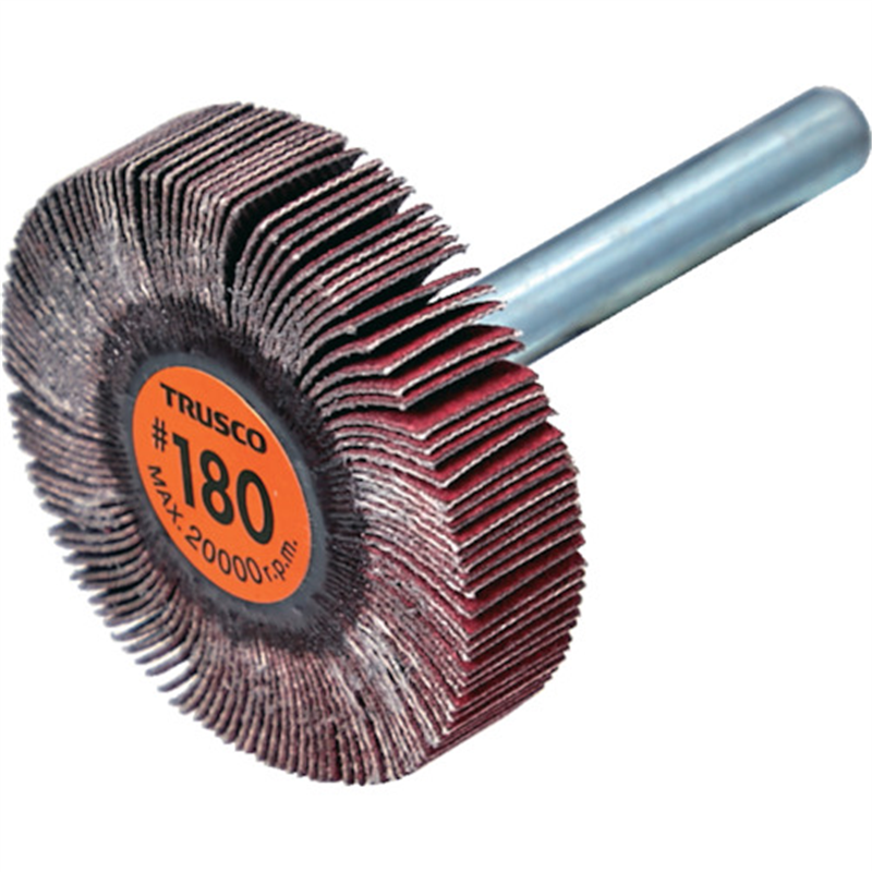 TRUSCO セラミックフラップホイール 軸径6mm #180 外径40×幅10×軸長40 (5個入) 1箱（ご注文単位1箱）【直送品】