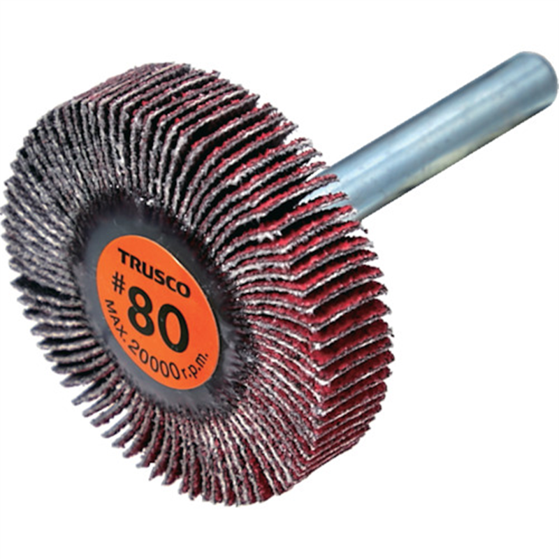 TRUSCO セラミックフラップホイール 軸径6mm #80 外径40×幅10×軸長40 (5個入) 1箱（ご注文単位1箱）【直送品】