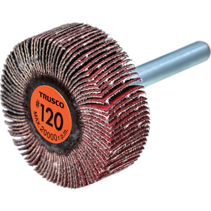 TRUSCO セラミックフラップホイール 軸径6mm #120 外径40×幅15×軸長40 (5個入) 1箱（ご注文単位1箱）【直送品】
