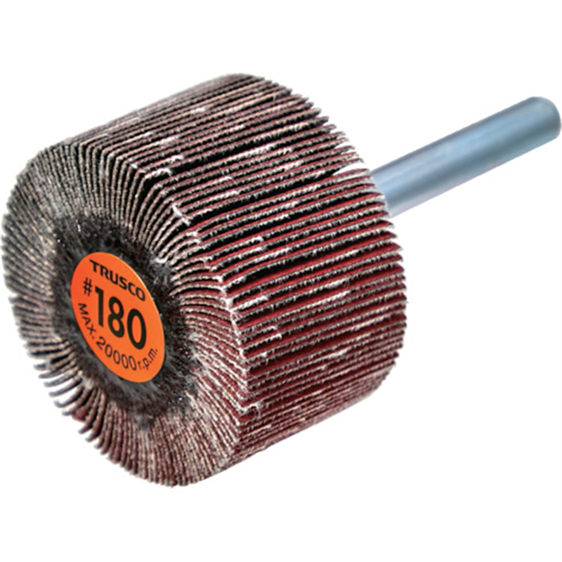 TRUSCO セラミックフラップホイール 軸径6mm #180 外径40×幅25×軸長40 (5個入) 1箱（ご注文単位1箱）【直送品】