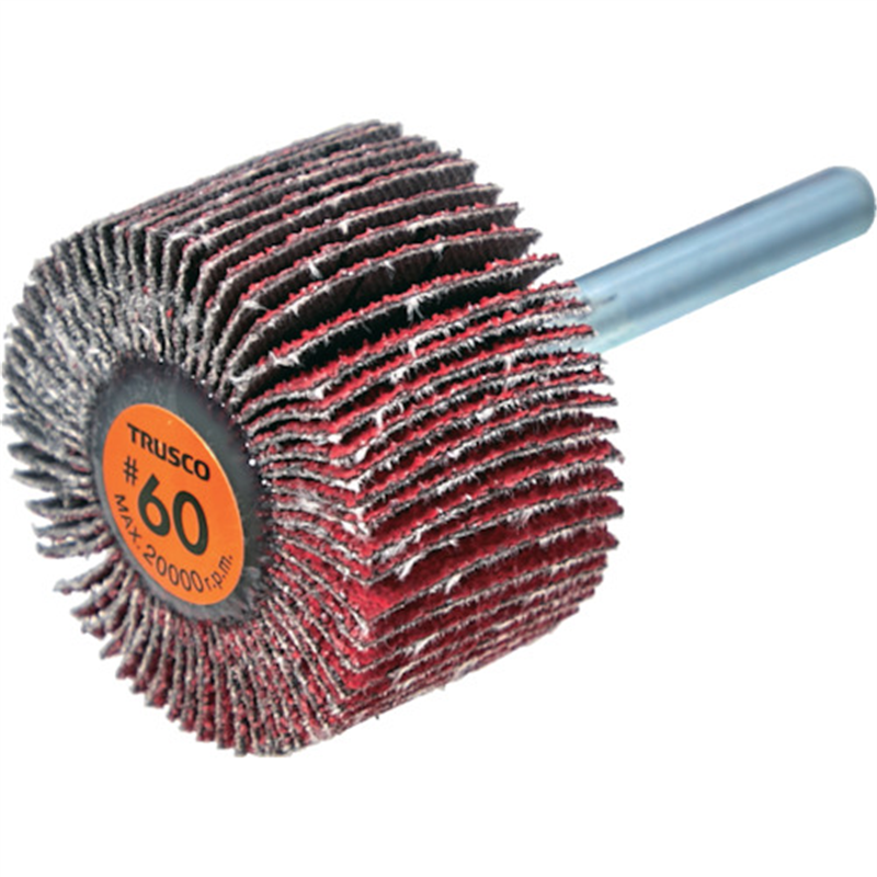 TRUSCO セラミックフラップホイール 軸径6mm #60 外径40×幅25×軸長40 (5個入) 1箱（ご注文単位1箱）【直送品】