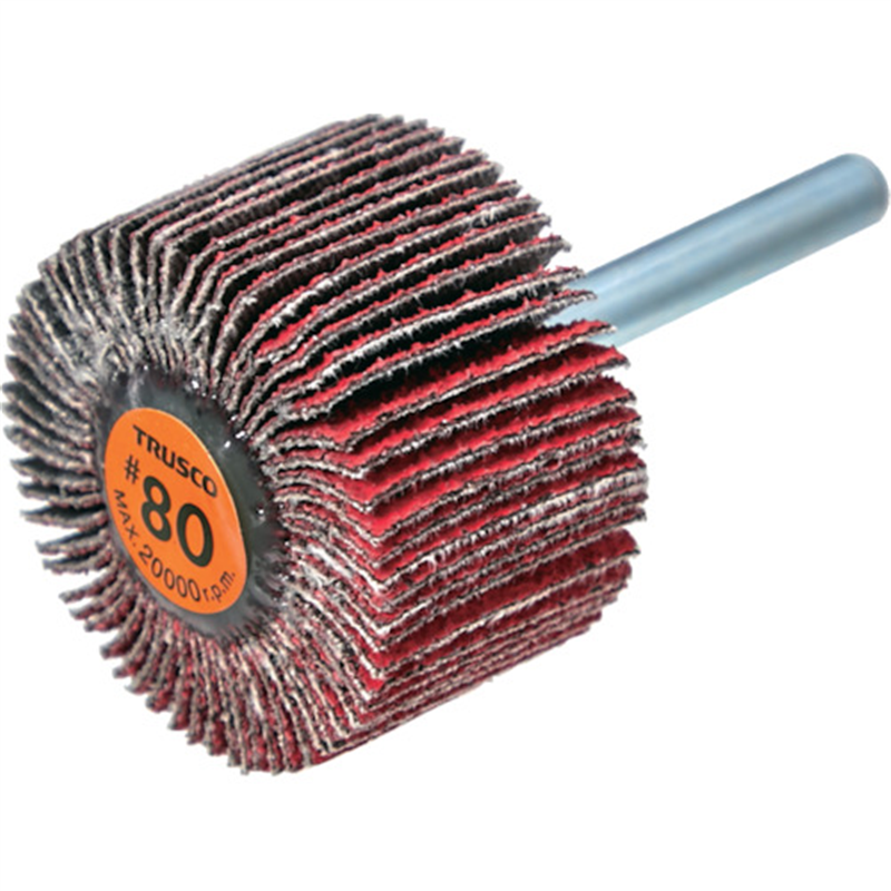 TRUSCO セラミックフラップホイール 軸径6mm #80 外径40×幅25×軸長40 (5個入) 1箱（ご注文単位1箱）【直送品】