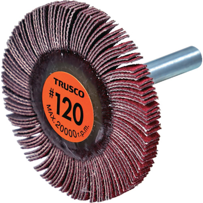 TRUSCO セラミックフラップホイール 軸径6mm #120 外径50×幅5×軸長40 (5個入) 1箱（ご注文単位1箱）【直送品】