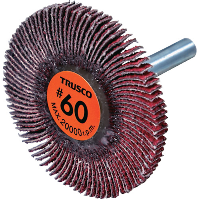 TRUSCO セラミックフラップホイール 軸径6mm #60 外径50×幅5×軸長40 (5個入) 1箱（ご注文単位1箱）【直送品】