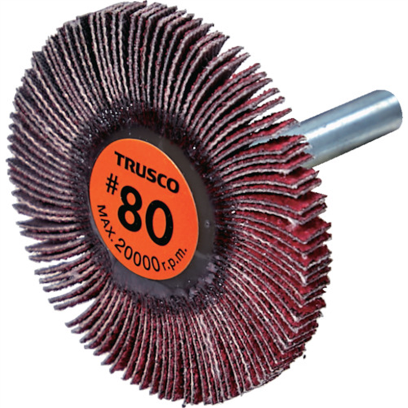 TRUSCO セラミックフラップホイール 軸径6mm #80 外径50×幅5×軸長40 (5個入) 1箱（ご注文単位1箱）【直送品】