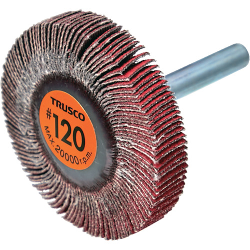 TRUSCO セラミックフラップホイール 軸径6mm #120 外径50×幅10×軸長40 (5個入) 1箱（ご注文単位1箱）【直送品】