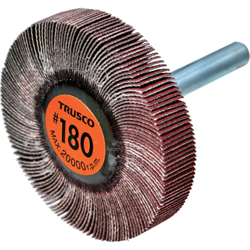 TRUSCO セラミックフラップホイール 軸径6mm #180 外径50×幅10×軸長40 (5個入) 1箱（ご注文単位1箱）【直送品】