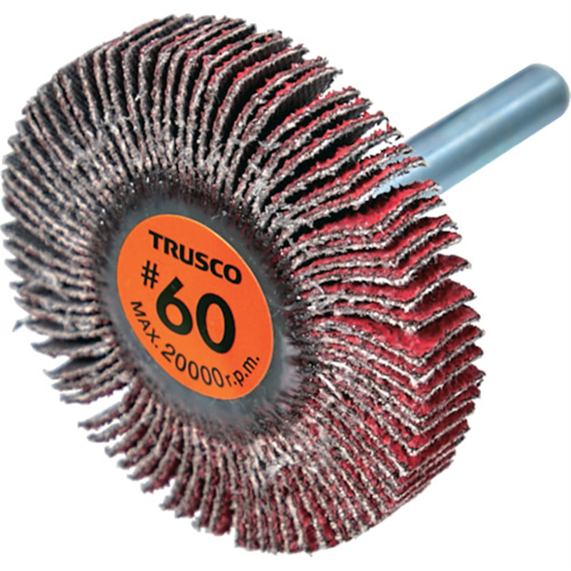 TRUSCO セラミックフラップホイール 軸径6mm #60 外径50×幅10×軸長40 (5個入) 1箱（ご注文単位1箱）【直送品】