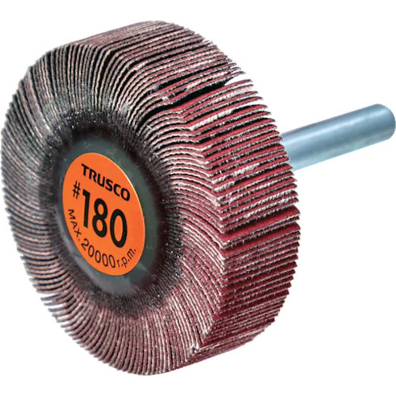 TRUSCO セラミックフラップホイール 軸径6mm #180 外径50×幅15×軸長40 (5個入) 1箱（ご注文単位1箱）【直送品】