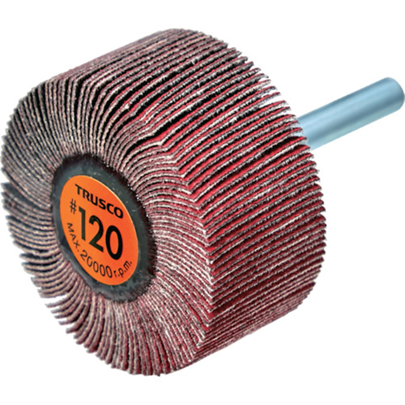 TRUSCO セラミックフラップホイール 軸径6mm #120 外径50×幅25×軸長40 (5個入) 1箱（ご注文単位1箱）【直送品】