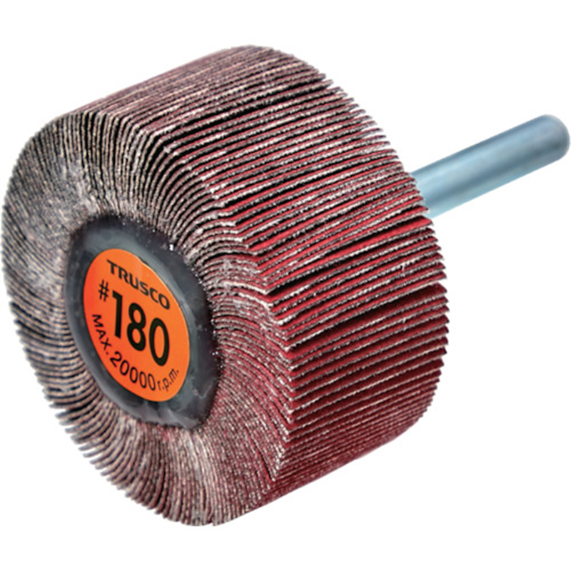 TRUSCO セラミックフラップホイール 軸径6mm #180 外径50×幅25×軸長40 (5個入) 1箱（ご注文単位1箱）【直送品】