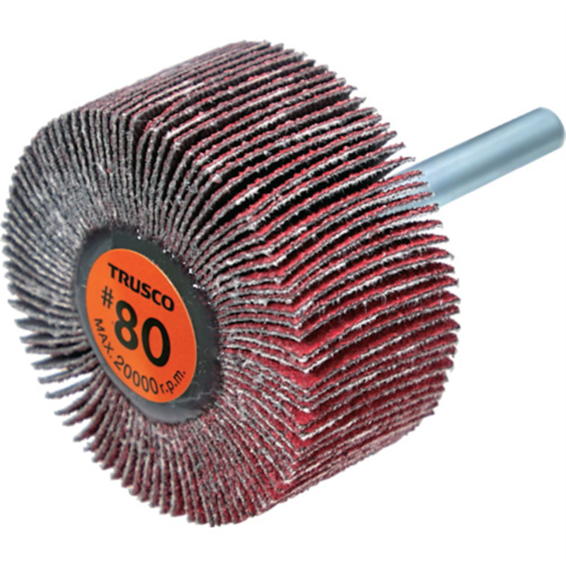 TRUSCO セラミックフラップホイール 軸径6mm #80 外径50×幅25×軸長40 (5個入) 1箱（ご注文単位1箱）【直送品】