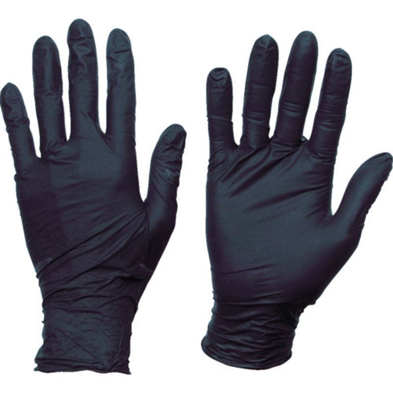 TRUSCO まとめ買い 使い捨てニトリル手袋TGスタンダード 0.08粉無黒M 100枚 10箱 1セット（ご注文単位1セット）【直送品】