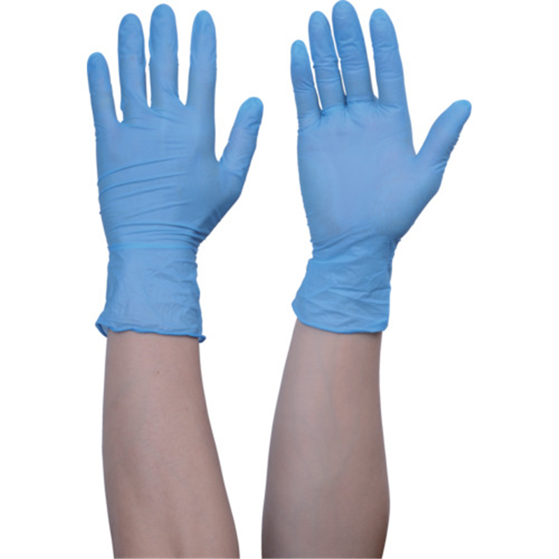 TRUSCO まとめ買い 使い捨てニトリル手袋TGスタンダード 0.08粉無青S 100枚 10箱 1セット（ご注文単位1セット）【直送品】