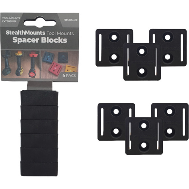 ステルスマウント ツールマウントスペーサーブロック(6個入り)ブラック 1セット（ご注文単位1セット）【直送品】