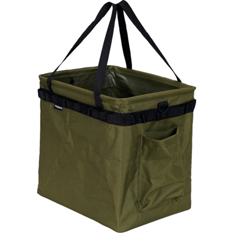 TRUSCO ワンタッチバケットオリーブドラブ色 W350XD260XH340mm 1個（ご注文単位1個）【直送品】