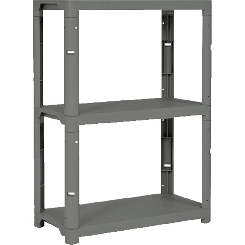 TRUSCO プラ棚 高さ1229-3段タイプ コーナーキャップ4個付 アーセナルグレー 1台（ご注文単位1台）【直送品】