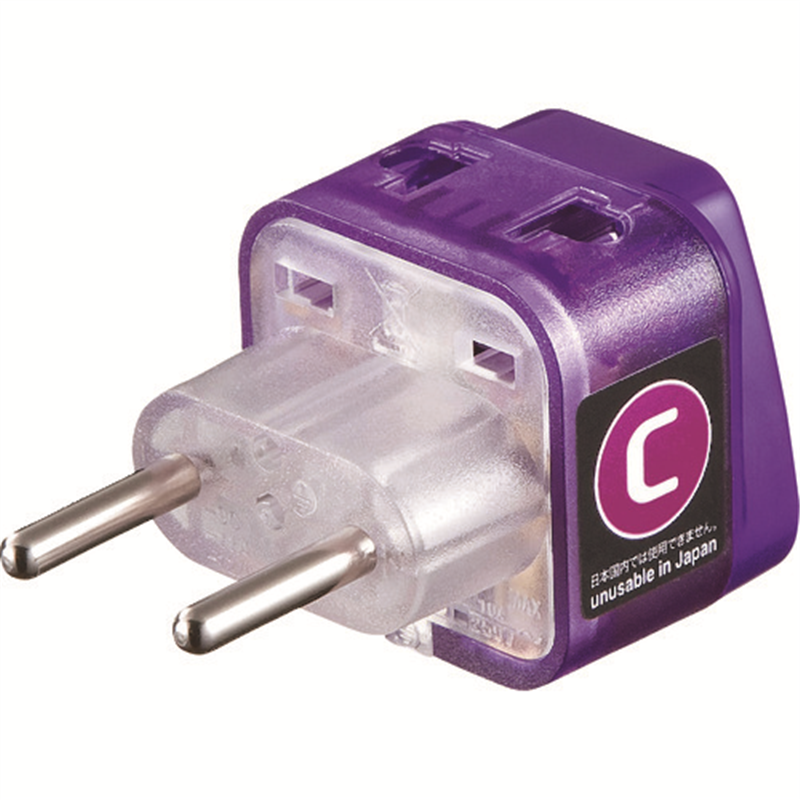 SANWA 海外電源変換アダプタエレプラグW-C(ヨーロッパ全域) 1個（ご注文単位1個）【直送品】