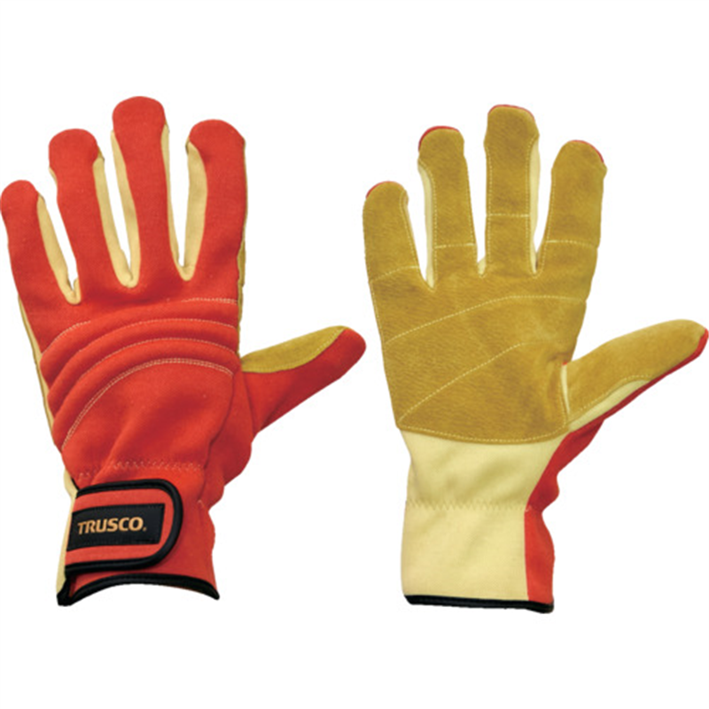 TRUSCO 耐切創手袋 防災レスキュー仕様LL オレンジ 1双（ご注文単位1双）【直送品】