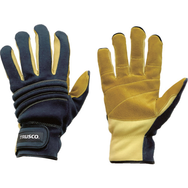 TRUSCO 耐切創手袋 防災レスキュー仕様LL ネイビー 1双（ご注文単位1双）【直送品】