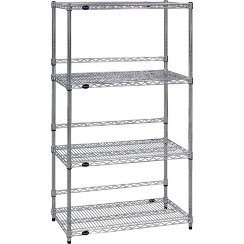 TRUSCO ステンレス製メッシュラック W1205XD305XH1533 4段  バックバー付 1台（ご注文単位1台）【直送品】