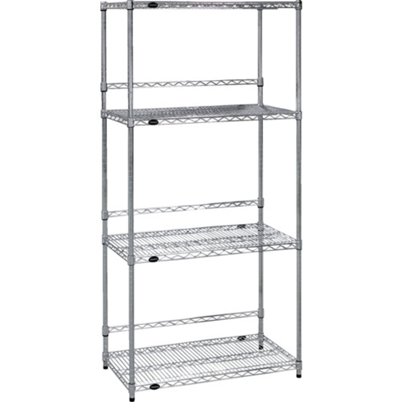 TRUSCO ステンレス製メッシュラック W905XD457XH1838 4段  バックバー付 1台（ご注文単位1台）【直送品】