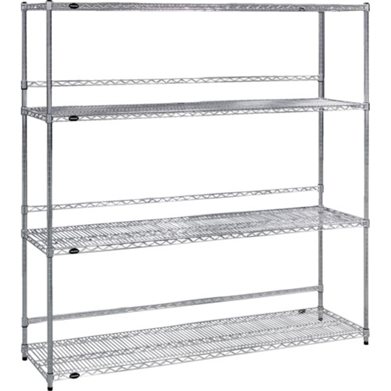 TRUSCO ステンレス製メッシュラック W1824XD457XH1838 4段  バックバー付 1台（ご注文単位1台）【直送品】