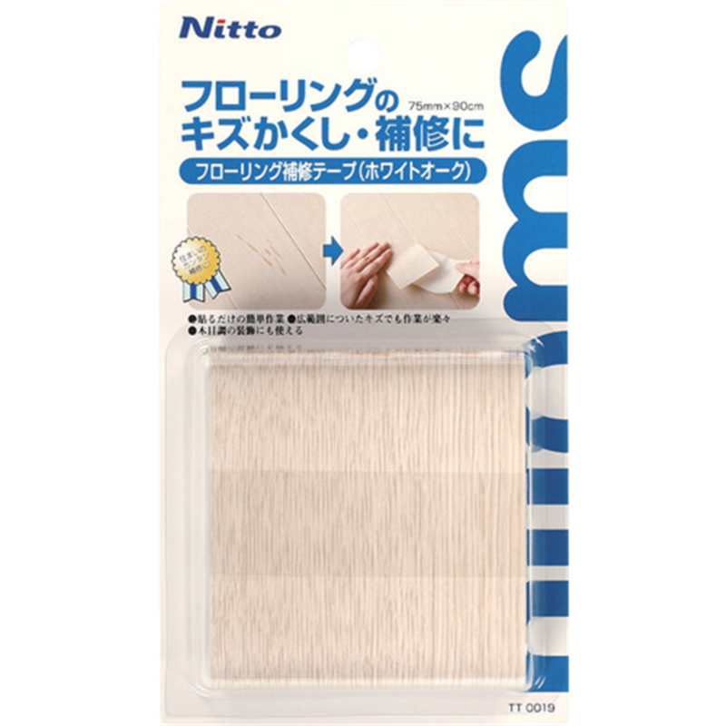 ニトムズ フローリング補修テープ75×0.9 75×0.9ホワイトオーク 1巻（ご注文単位1巻）【直送品】