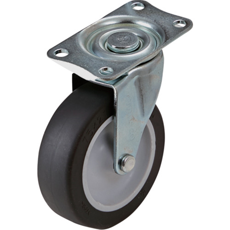 TRUSCO プレート式自在キャスターφ75 オフホワイト 1個（ご注文単位1個）【直送品】