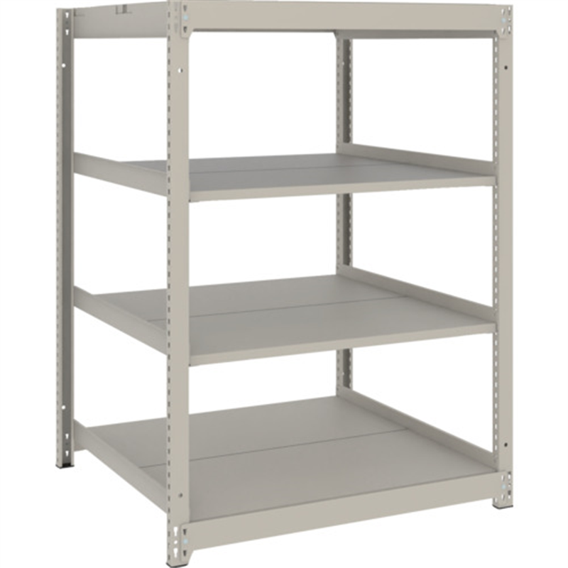 TRUSCO スチールラック 薄板ラック(棚板分割タイプ､耐荷重100Kg)1200×875×H1200 4段単体  ネオグレー 1台（ご注文単位1台）【直送品】