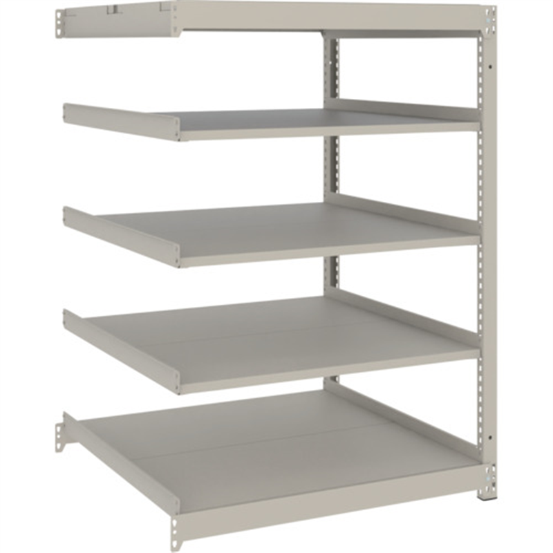 TRUSCO スチールラック 薄板ラック(棚板分割タイプ､耐荷重100Kg)1200×875×H1200 5段連結  ネオグレー 1台（ご注文単位1台）【直送品】