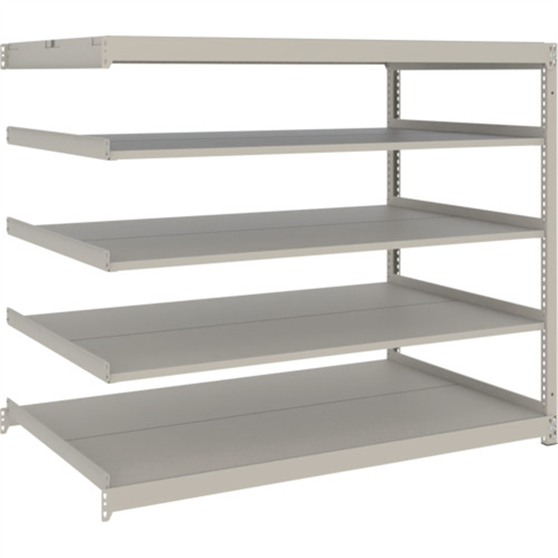 TRUSCO スチールラック 薄板ラック(棚板分割タイプ､耐荷重100Kg)1800×595×H1200 5段連結  ネオグレー 1台（ご注文単位1台）【直送品】