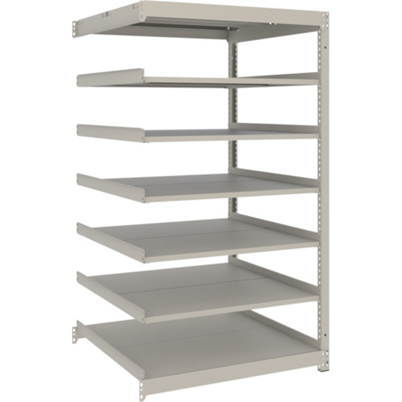 TRUSCO スチールラック 薄板ラック(棚板分割タイプ､耐荷重100Kg)1200×875×H1500 7段連結  ネオグレー 1台（ご注文単位1台）【直送品】