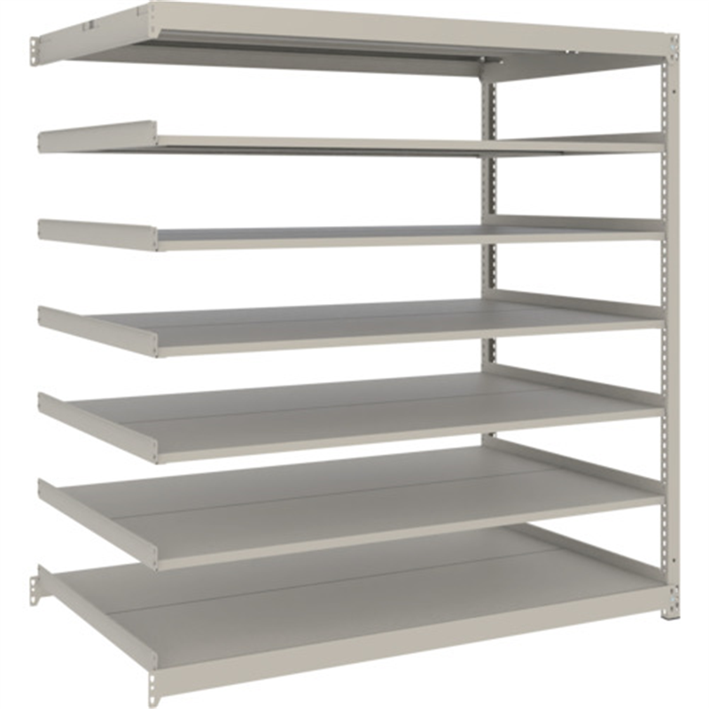 TRUSCO スチールラック 薄板ラック(棚板分割タイプ､耐荷重100Kg)1500×875×H1500 7段連結  ネオグレー 1台（ご注文単位1台）【直送品】