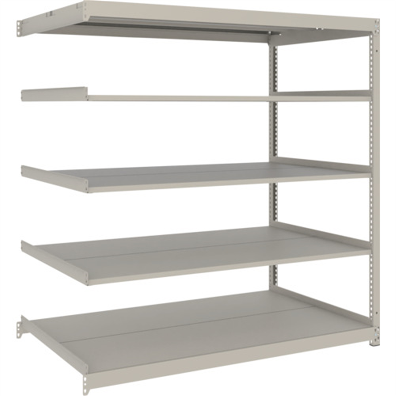 TRUSCO スチールラック 薄板ラック(棚板分割タイプ、耐荷重100Kg)1800×875×H1500 5段連結 ネオグレー 1台(ご注文単位1台)【直送品】