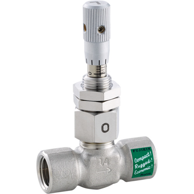 Fujikin 超微量調整CV値 0.015 SUS鋼製ニードルバルブ 3.92MPa UN-14M-S 1個（ご注文単位1個）【直送品】