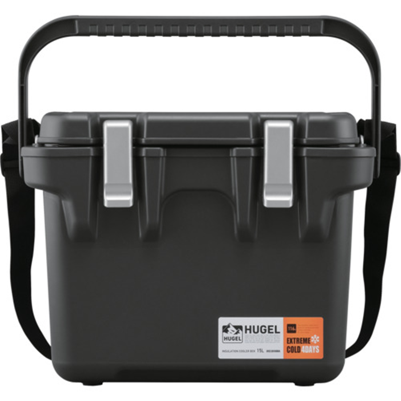 IRIS 208352 HUGEL 真空断熱クーラーボックス 15L チャコールグレー 1個（ご注文単位1個）【直送品】