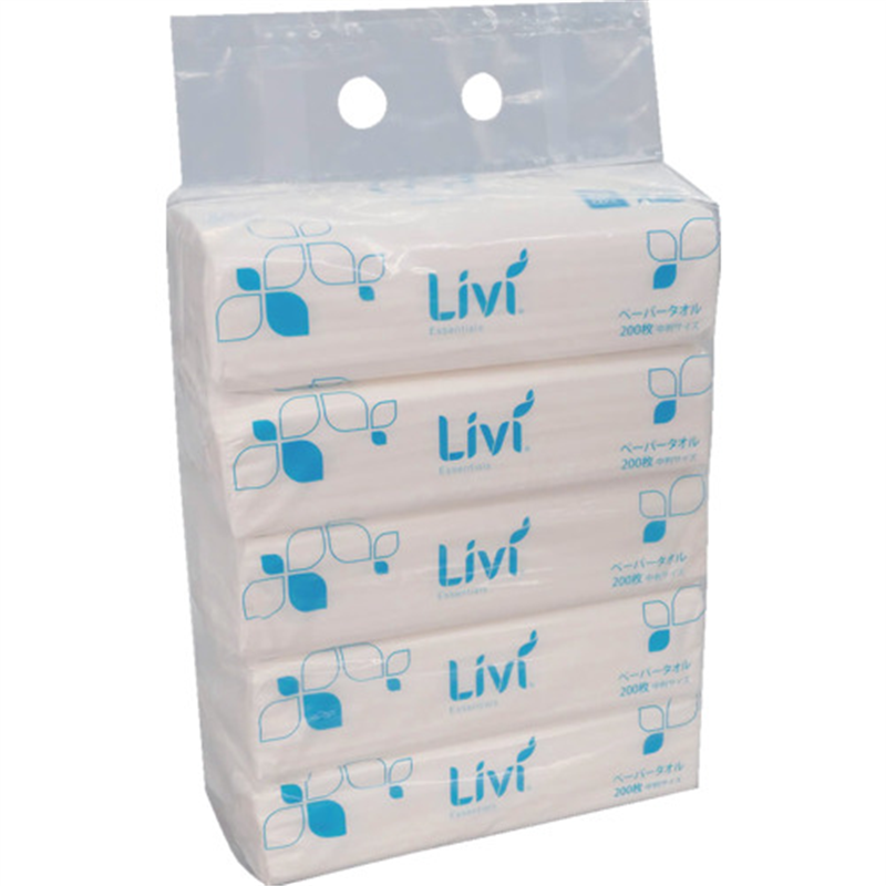 リビィ 8781 ペーパータオル中判5P 1袋（ご注文単位1袋）【直送品】