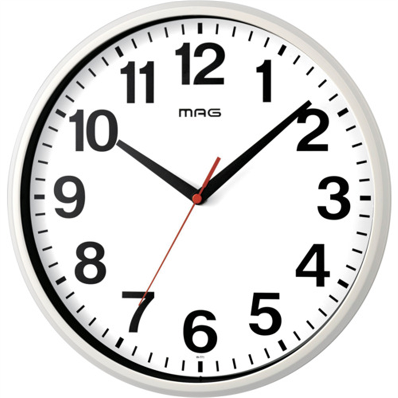 MAG 掛け時計 アナログ シューレ 静音 連続秒針 ホワイト 直径29cm W-771WH-Z 1個（ご注文単位1個）【直送品】