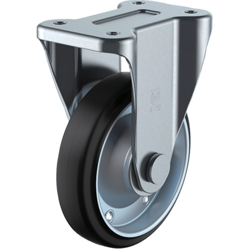 ユーエイ プレート式 固定 キャスター 導電ゴム 車輪径100mm  Jタイプ K型 取付寸法80×45 1個（ご注文単位1個）【直送品】