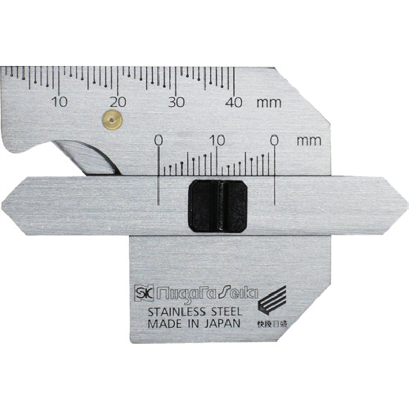 SK 指かけ付 溶接ゲージ(脚長/余盛/すみ肉のど厚/開先角度/ルート間隔) 1個（ご注文単位1個）【直送品】