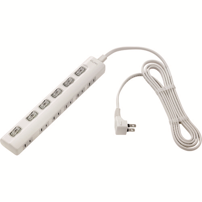 ELPA LEDランプ スイッチ付タップ6P2m横 1個（ご注文単位1個）【直送品】