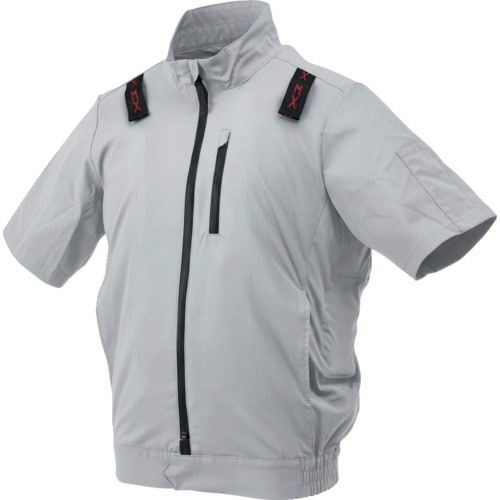 トラスコ中山 ハラダ EX.WORKERS E/Fウェア半袖ブルゾンAS シルバーグレー M 1枚（ご注文単位1枚）【直送品】