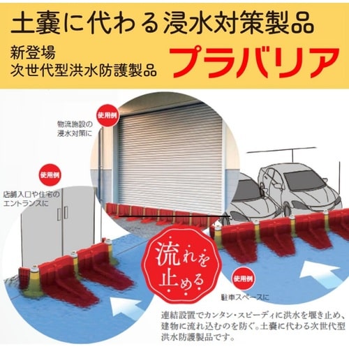 トラスコ中山 積水 簡易止水板 プラバリア 延長セット 1個(ご注文単位1個)【直送品】